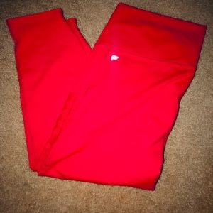 Red Fabletics Power Hold Capri